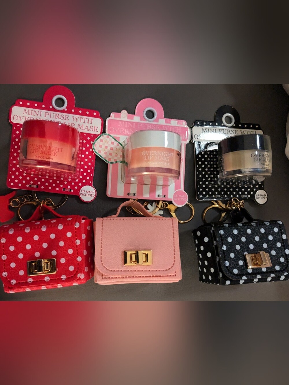 Mini Purse With Overnight Lip Mask Trio